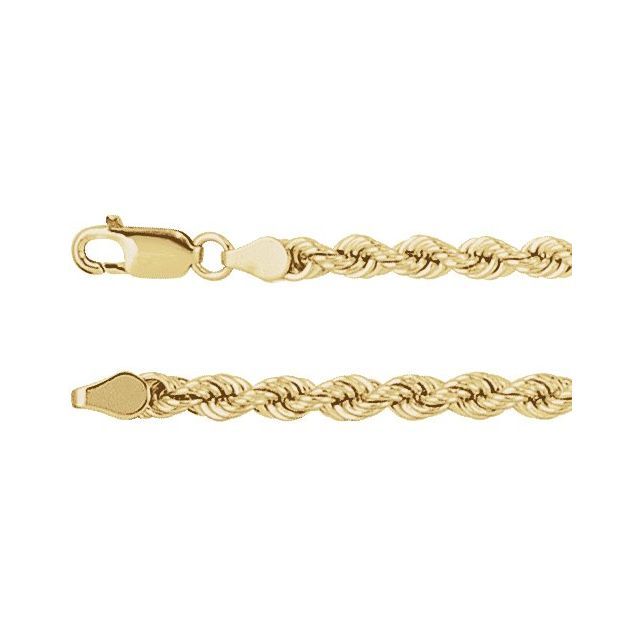 14K Yellow Gold 4 mm Rope 18" Chain