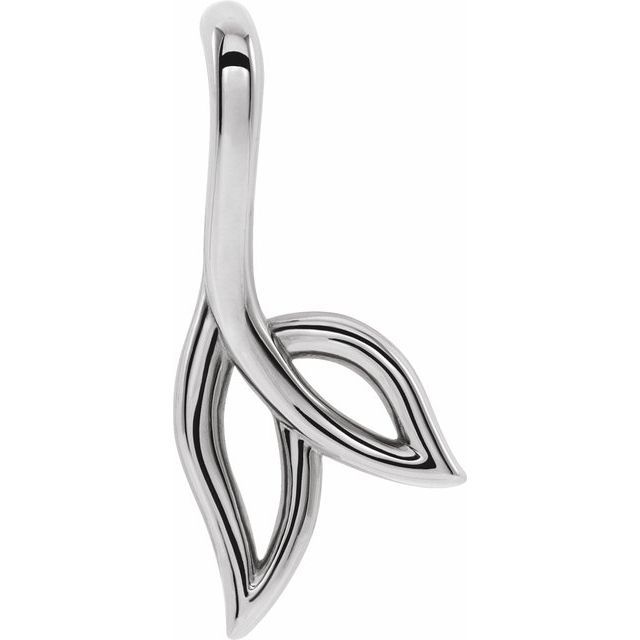 Sterling Silver Free form Leaf Pendant with 18' Chain
