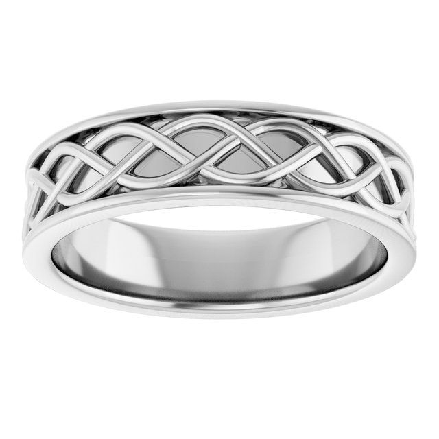 14K White Gold 6 mm Infinity-Inspired Flat Band