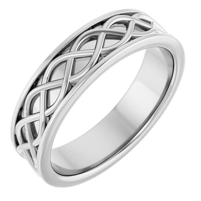 14K White Gold 6 mm Infinity-Inspired Flat Band