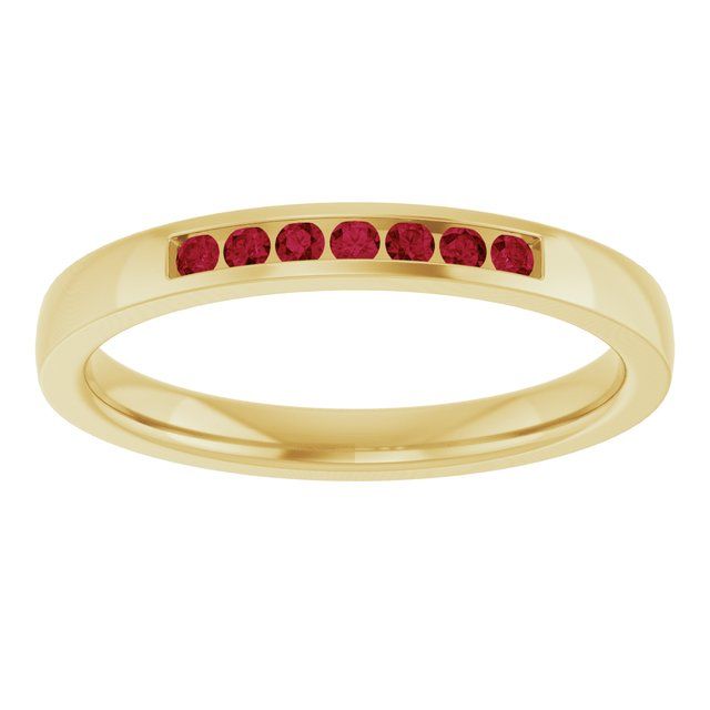 14K Yellow Gold Natural Ruby Anniversary Band