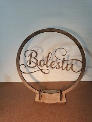 Wood - Round Sign with custom Name/Word Sign