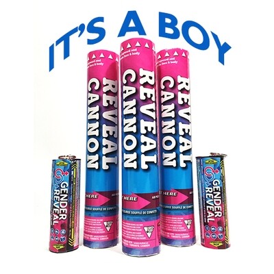 Gender Reveal smoke and confetti combo - Boy(Blue)