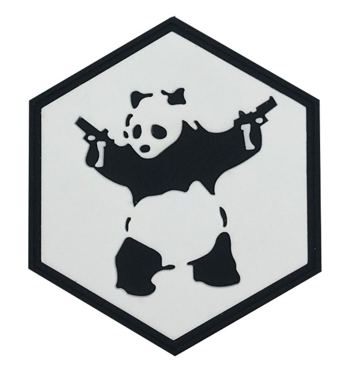 Pistol Panda Hexagon PVC Patch