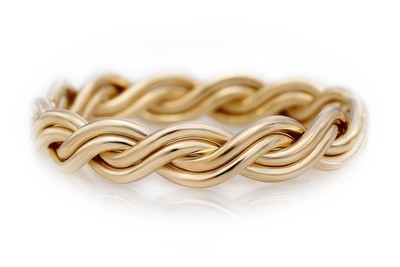 Four Strand Closed Weave Ring (4mm Width Pictured)