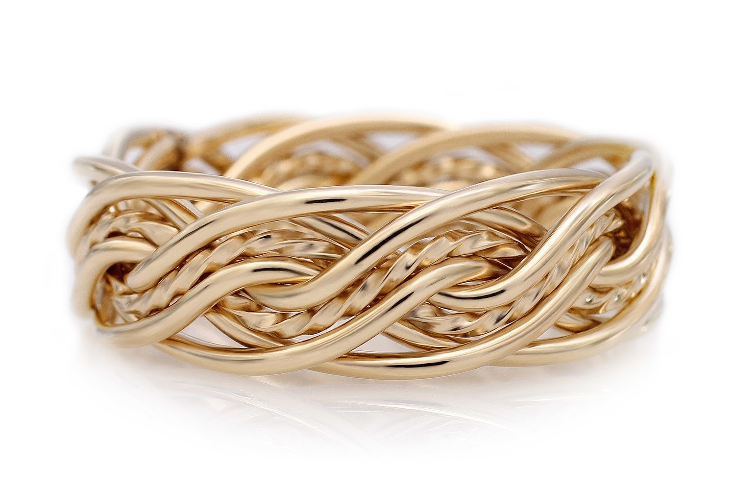 Eight Strand Double Weave Ring (7mm Width Pictured)