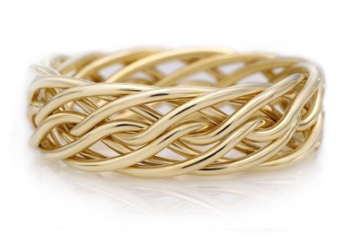 Eight Strand Open Weave Handmade Braided Wedding Ring