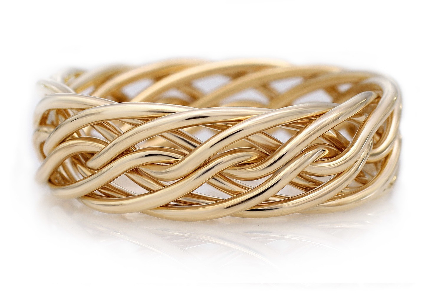 Eight Strand Open Weave Ring (7mm Width Pictured)