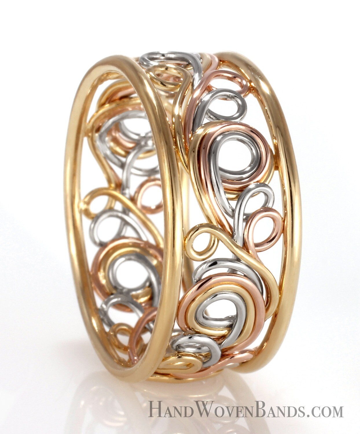 5mm Multi Colored Gold Plated Rainbow Ring - Tungsten Carbide Band, Size 5.5, Comfort Fit