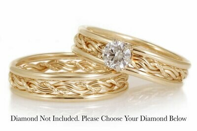 Matching Cord of Three Engagement Ring Set (Two Rings Included)