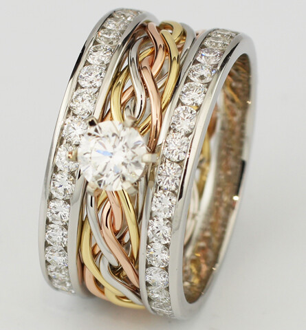 Diamond Six Strand with Diamond Outer Bands Diamond Six Strand with Diamond Outer Bands