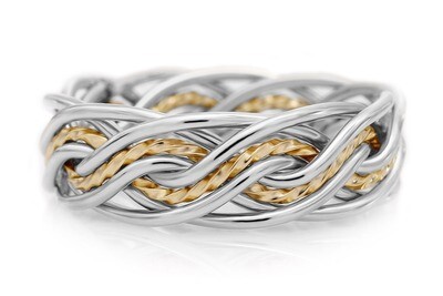 Eight Strand Double Weave  Two-tone Ring