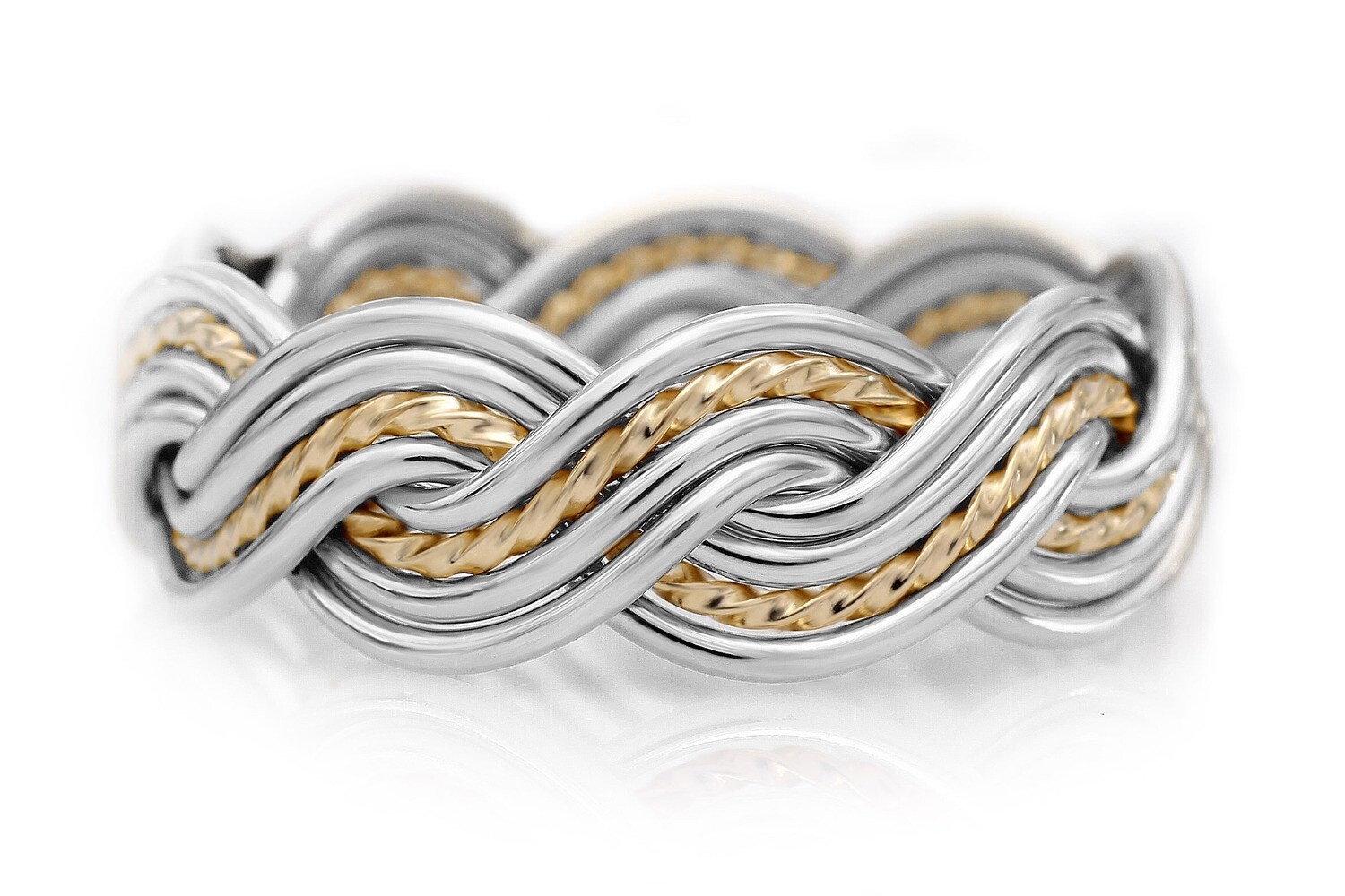 Eight Strand Closed Weave Two-tone Ring