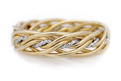 Seven Strand Weave Two-tone Ring