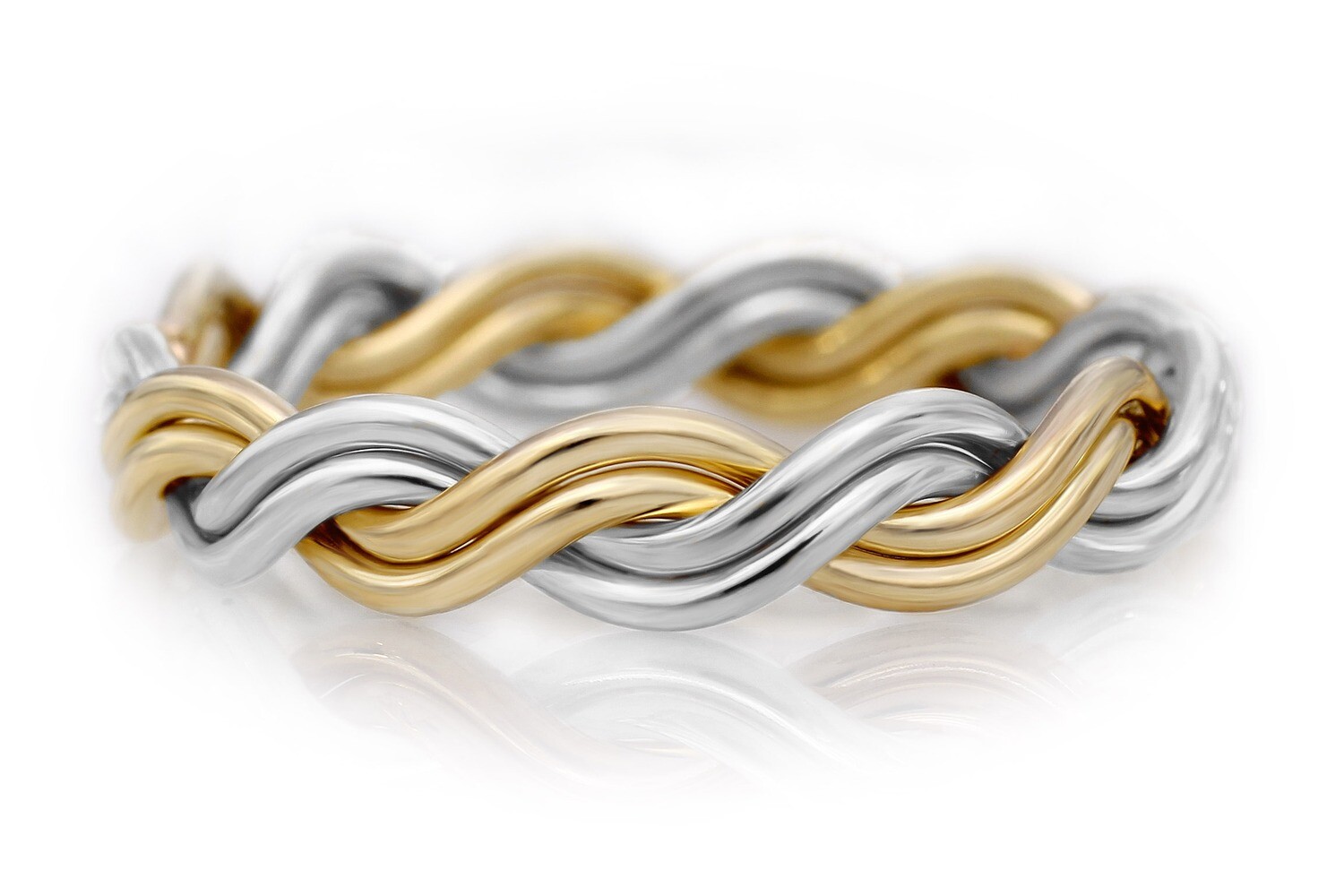 Four Strand Closed Weave Two-tone Ring