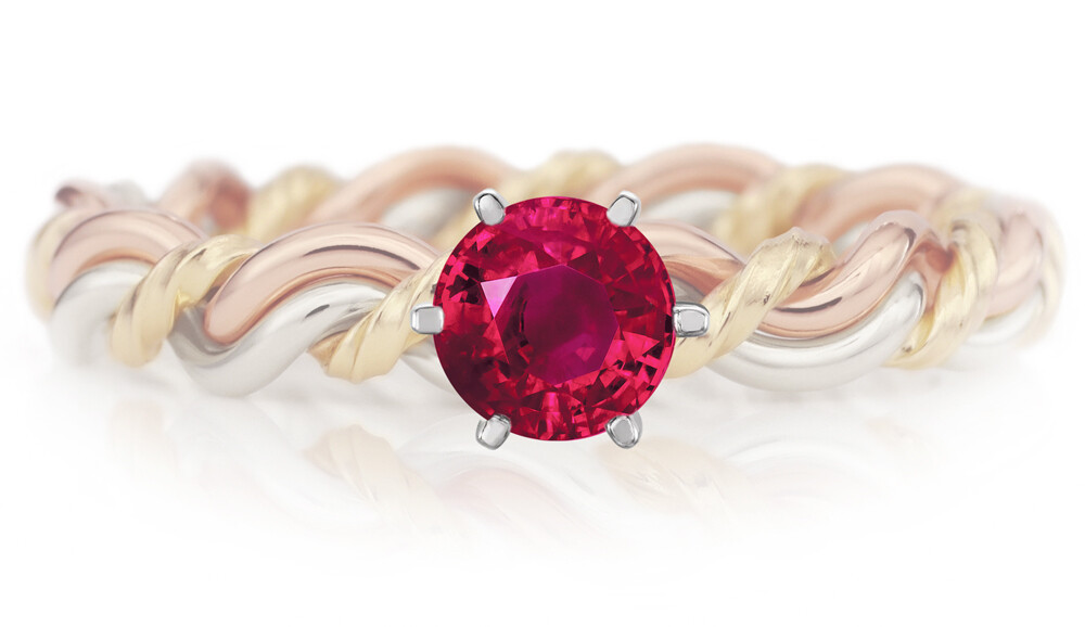 Ruby newest Basket Weave Ring