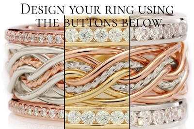 Design Your Eight Strand Double Weave Ring With Diamond Outer Bands
