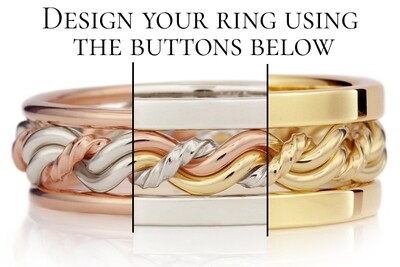 Cord of Three™ Wedding Ring with Outer Bands