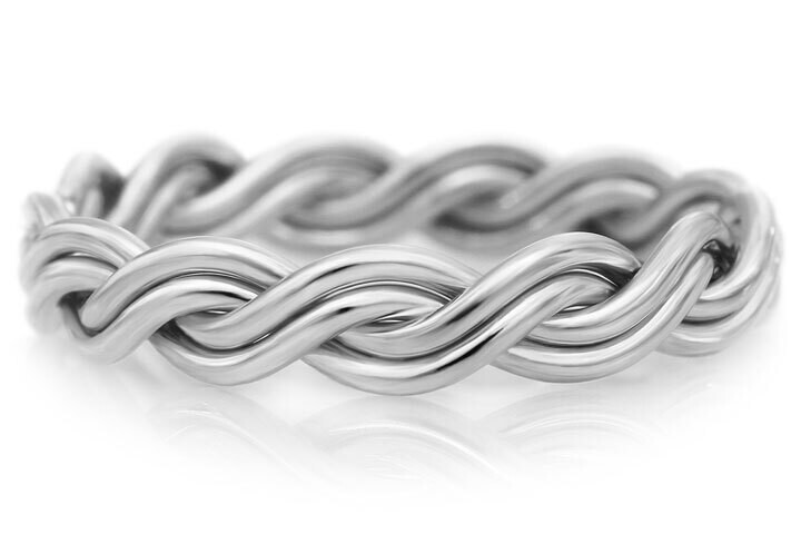 Four Strand Braided Ring in Platinum