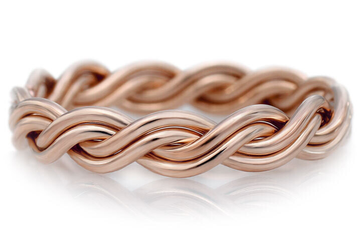 Four Strand Braided Ring in 14k Rose Gold