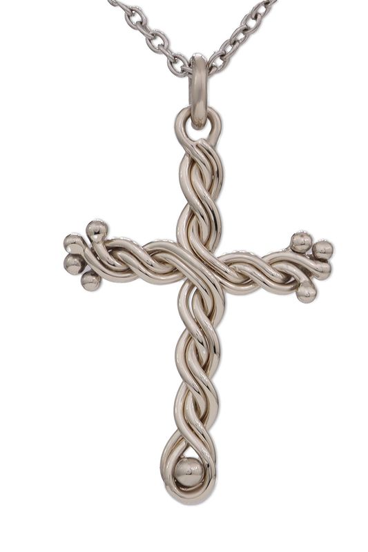 Four Strand White Gold Cross (#9)
