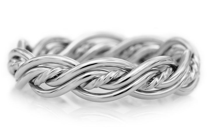 Silver Five Strand Wedding Ring