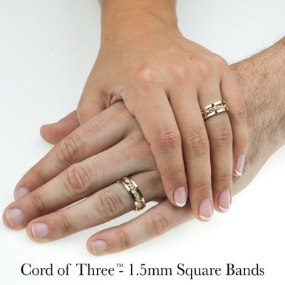 Love Cord of Three™ Wedding Ring with Outer Bands