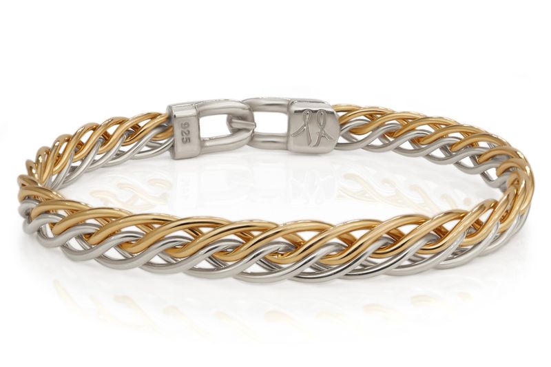 Two-Tone Woven Bracelet — Silver & Gold Harmony