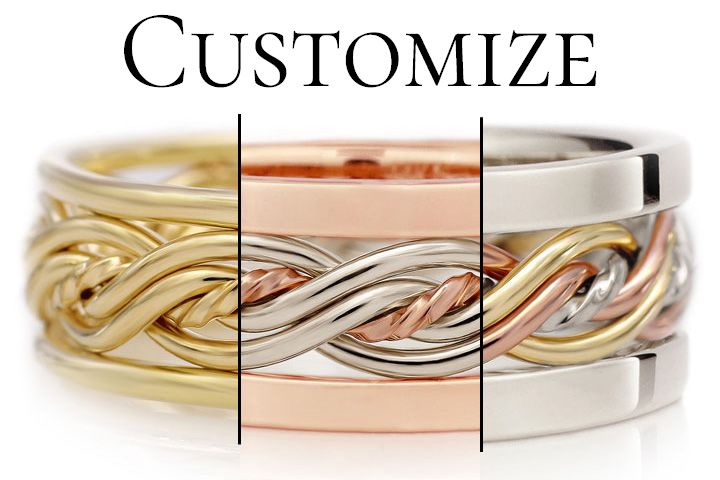 Design Your Five Strand Braided Ring with Outer Bands