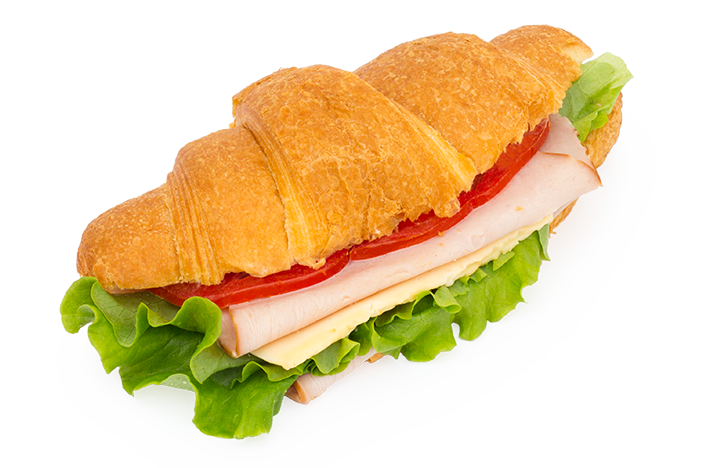 Croissant with ham and cheese photo by magone on Envato Elements