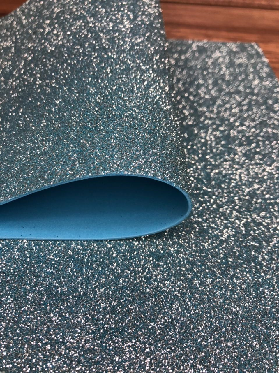 Фоамиран глиттерный 2мм 20х30см №010(серо-голубой)