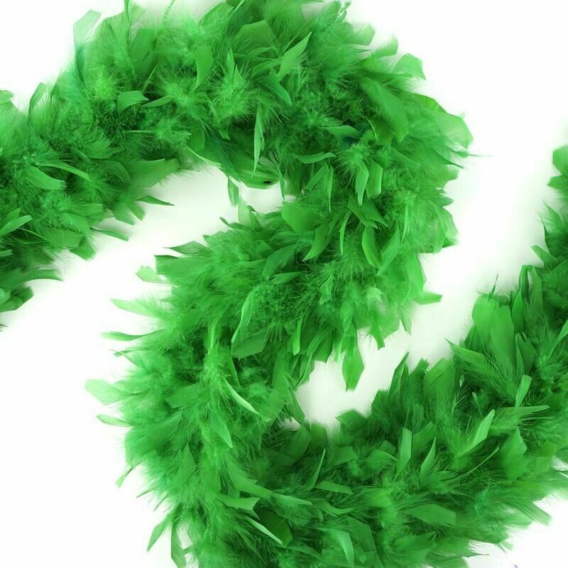 Chandelle Feather Boa + Kelly Green + Medium