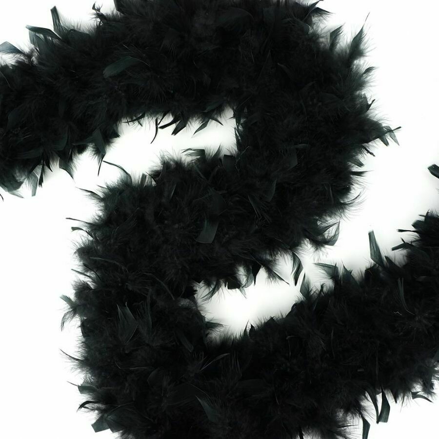 Chandelle Feather Boa + Black + Heavy