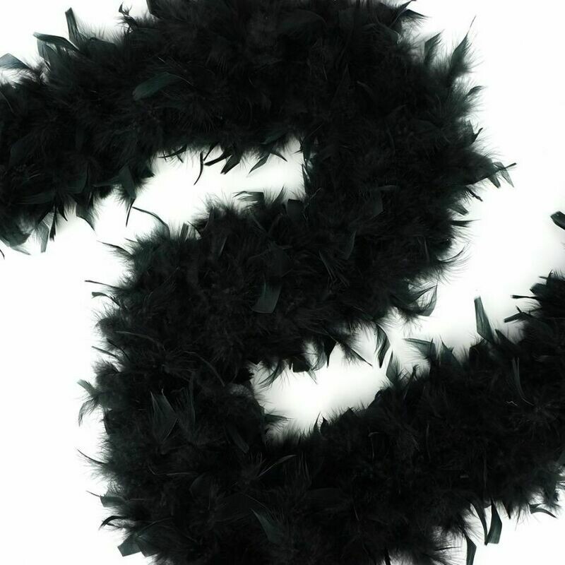 Chandelle Feather Boa + Black + Heavy