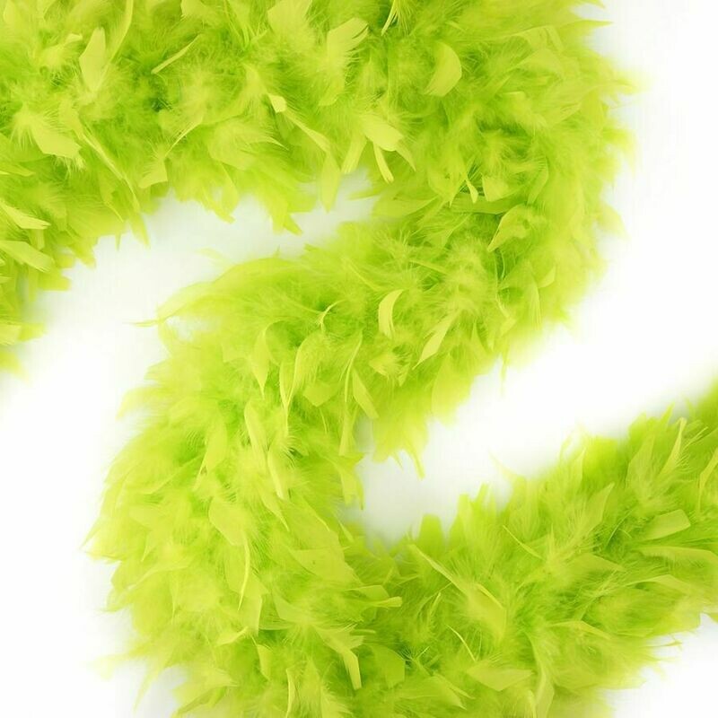 Chandelle Feather Boa - Lime + Heavy