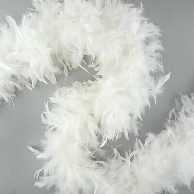 Chandelle Feather Boa + White + Extra Heavy