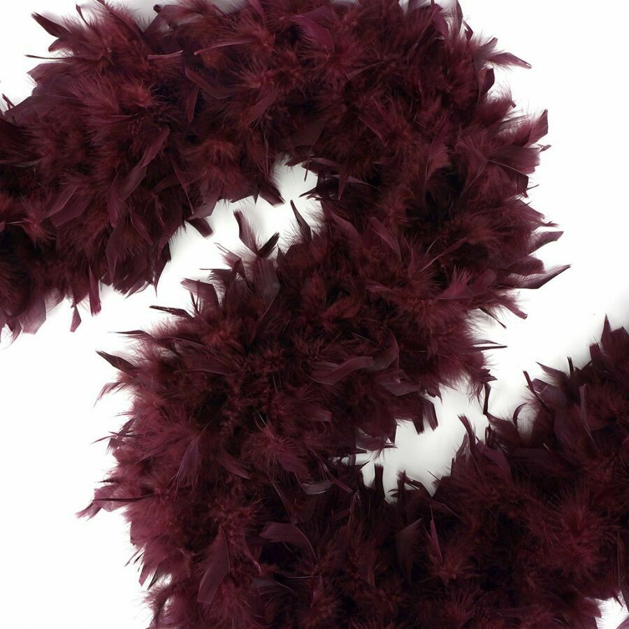 Chandelle Feather Boa + Burgundy + Heavy