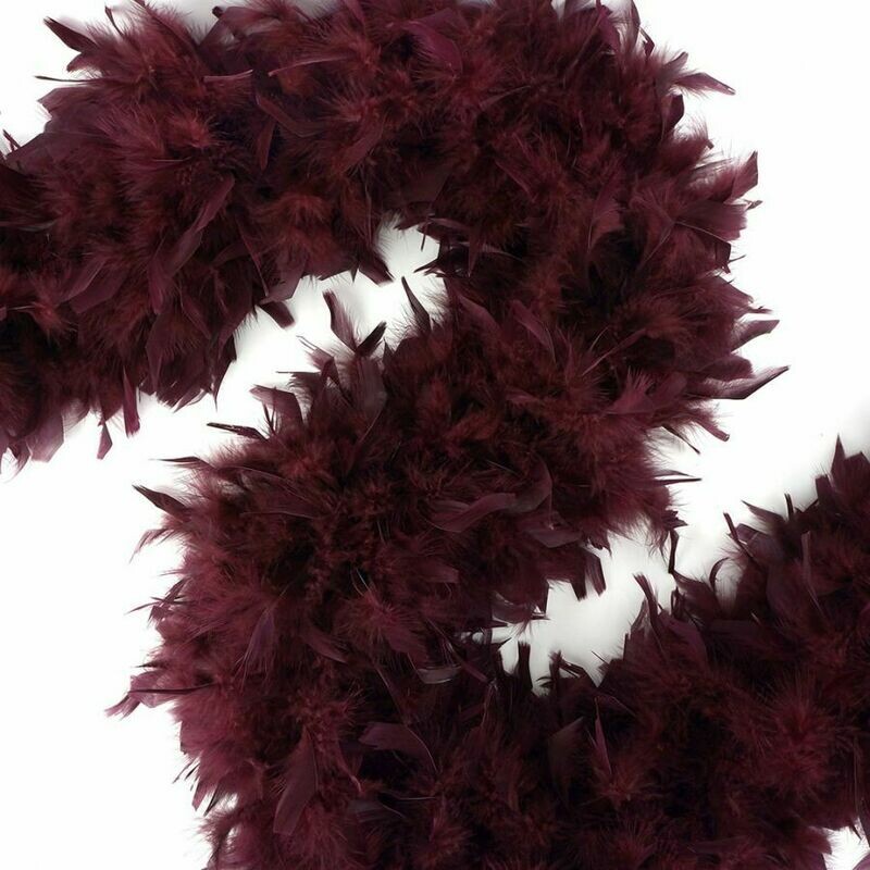 Chandelle Feather Boa + Burgundy + Heavy