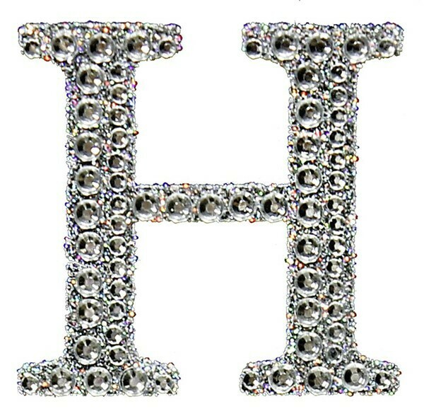 2&quot; Rhinestone Letter &quot;H&quot; Sticker