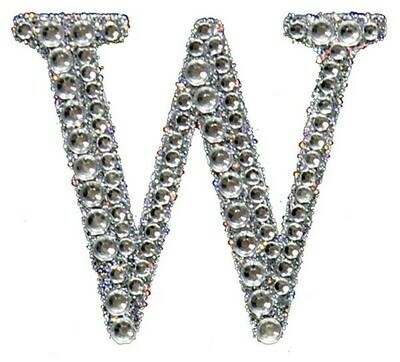 2&quot; Rhinestone Letter &quot;W&quot; Sticker