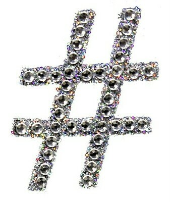 2&quot; Rhinestone Letter &quot;#&quot; Sticker - Gold