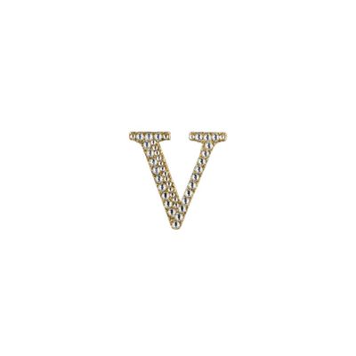 2&quot; Rhinestone Letter &quot;V&quot; Sticker - Gold