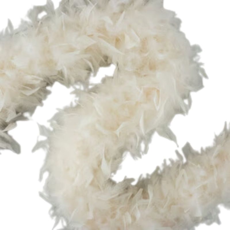 Chandelle Feather Boa + Ivory + Light