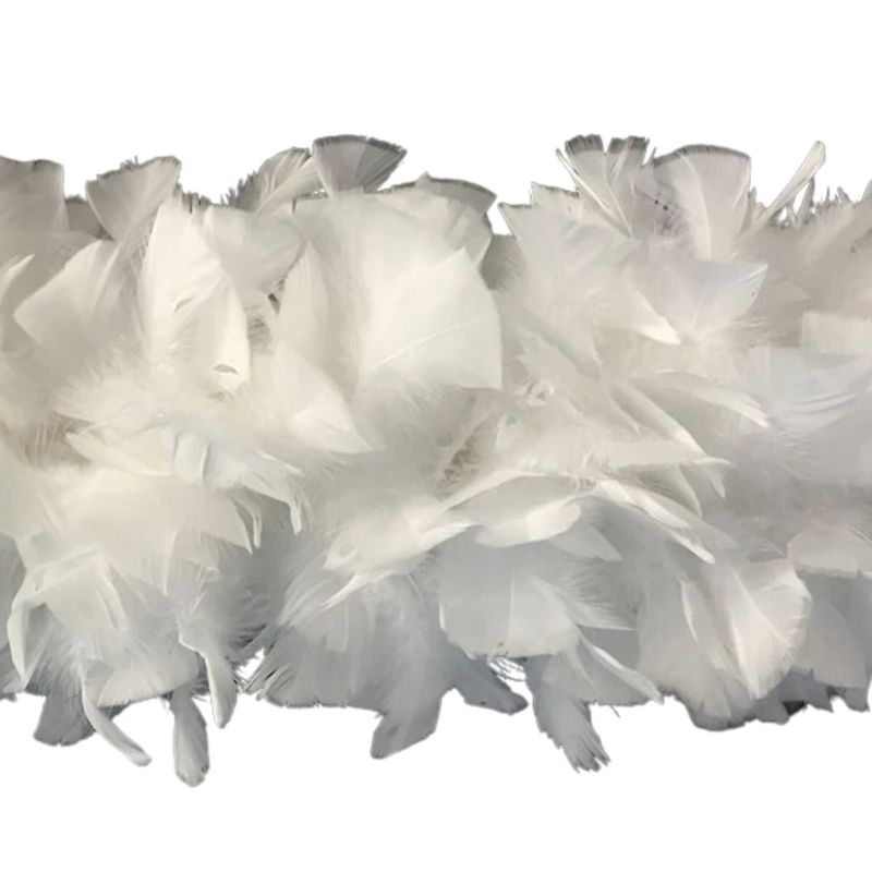 Turkey Feather Boa + White