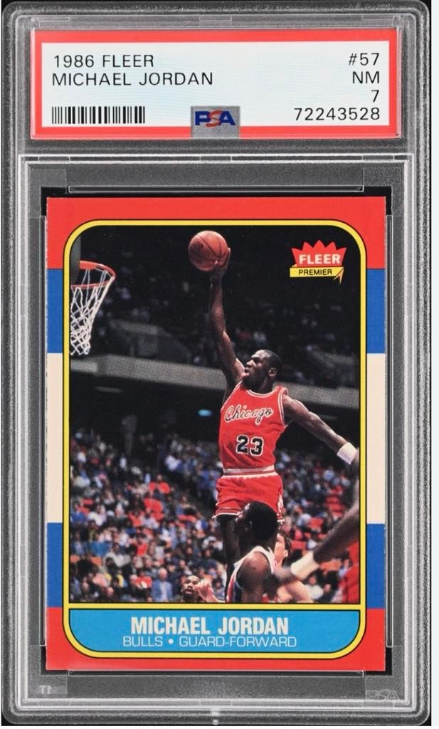 Michael Jordan Rookie Card 1986 Fleer Rookie PSA 7