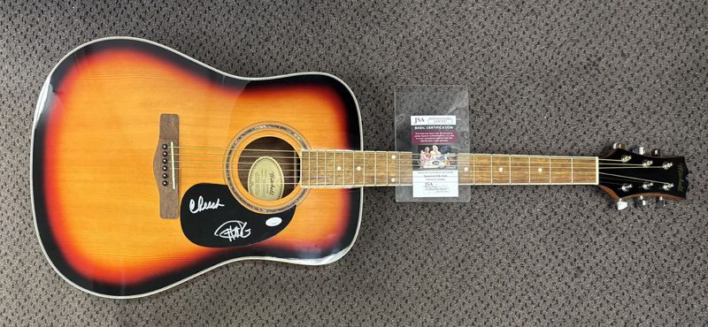 Cheech and Chong Autographed Acoustic Guitar