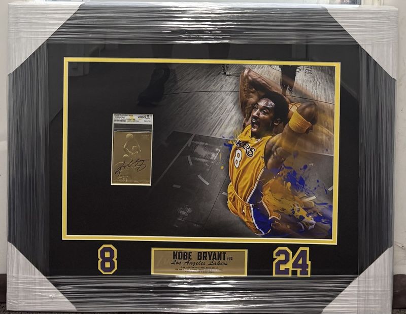 Kobe Bryant Gold Card Framed Display
