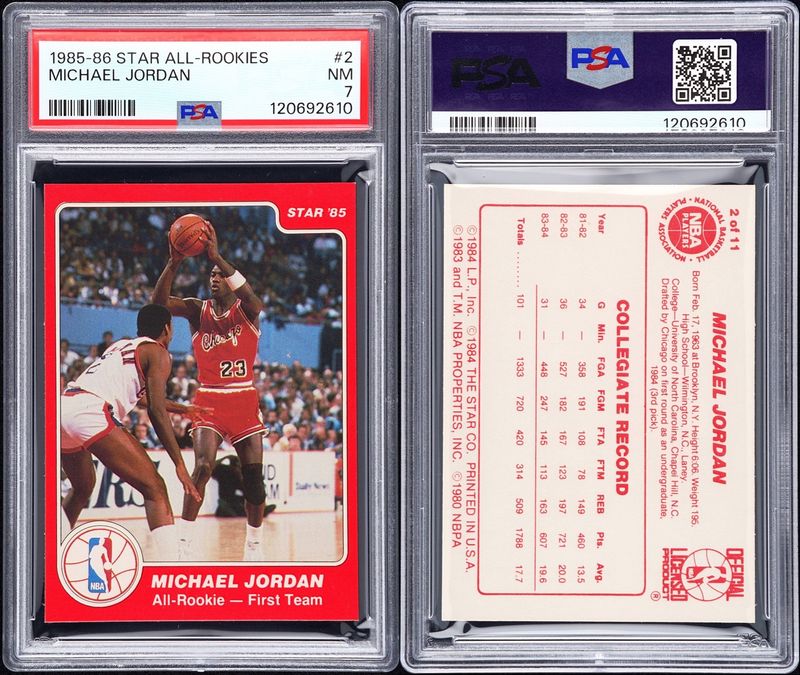 1985-86 star Basketball Michael Jordan PSA 7