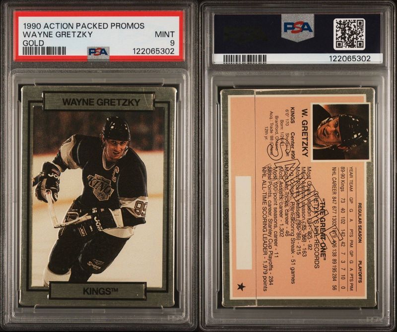 1990 Action Packed Wayne Gretzky PSA 9 Hockey Card