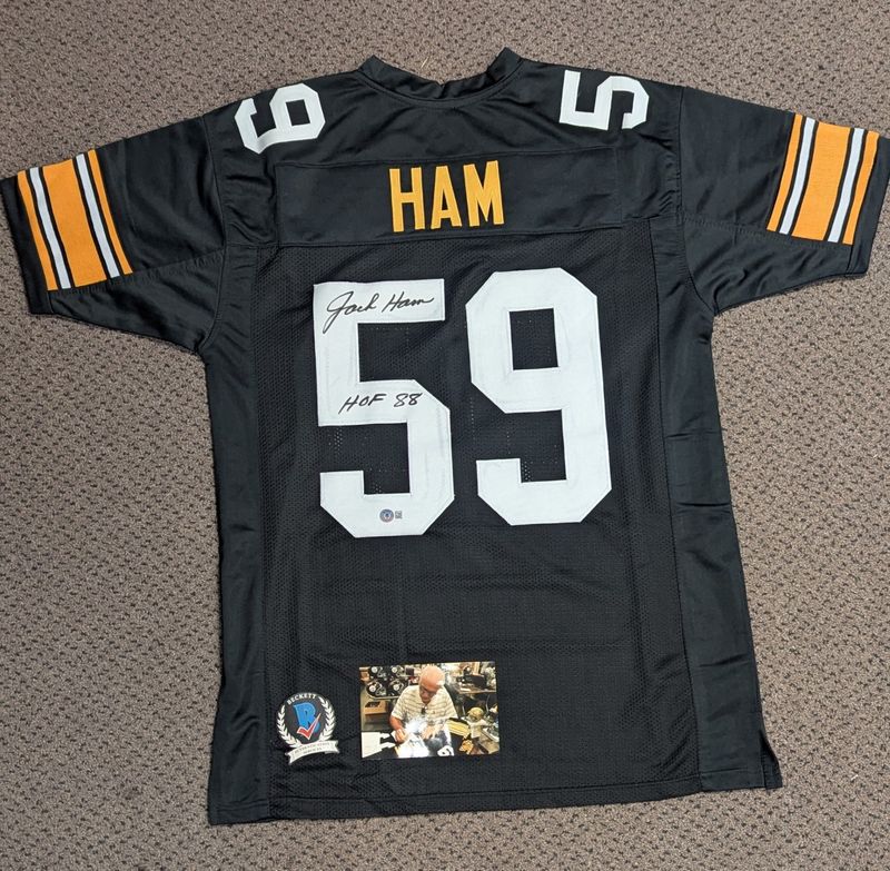 Jack Ham Signed Pittsburgh Steelers Football Jersey W/Certificate of Authenticity